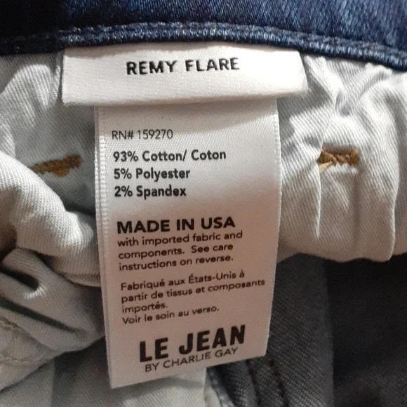 Le Jean Remy Flare Classic Blue Flared Women Jeans Size 25 - Picture 7 of 7